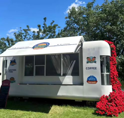 RESTAURANT STALL  RS006  Fully Equipped Commercial Mobile Stall Multifunctional Fast Food Vending Trailers for Hotdogs Legal Registration Barbecue Car